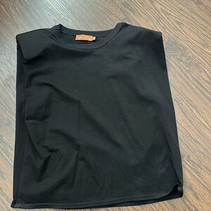 shoulder pad, black shirt, size, small /medium